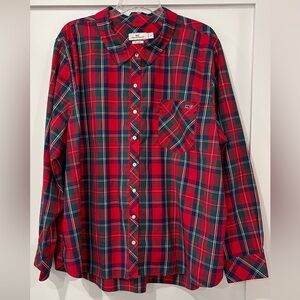 Vineyard Vines Plaid Poplin Relaxed Button Down Shirt. Size 24